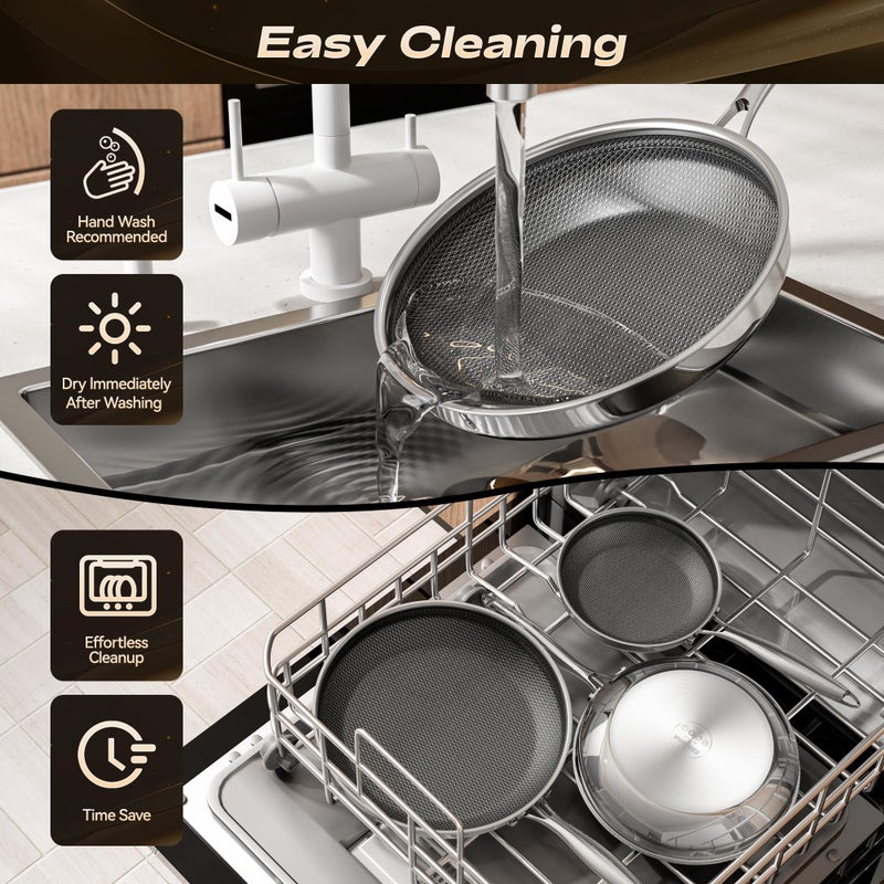 ZEROPAN Hybrid Nonstick 10 Inch Frying Pan,Non Stick Frying Pan,PFAS PFOA PTFE Free,Stay-Cool Handle, Dishwasher-Friendly, Oven-Safe Up to 600Â°F, Induction Ready, Compatible with All Cooktops - Image 4