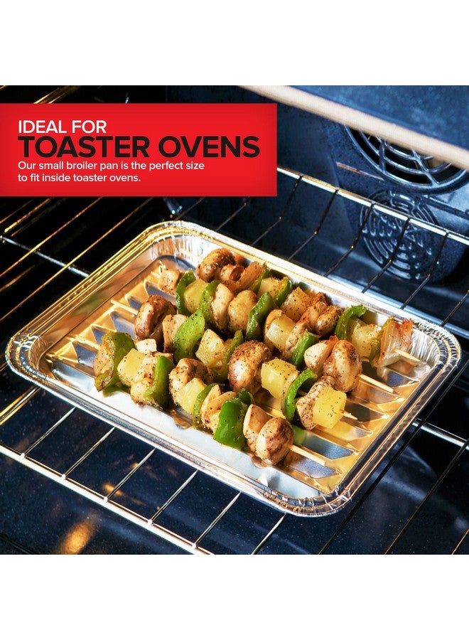 Stock Your Home Stock Your Home Disposable Aluminum Foil Broiler Pan (10 Pack) for Oven - Durable Broiling Drip Trays with Ribbed Bottom Surface for BBQ Grill-Like Texture - 13x9 Inch Pans - Image 5