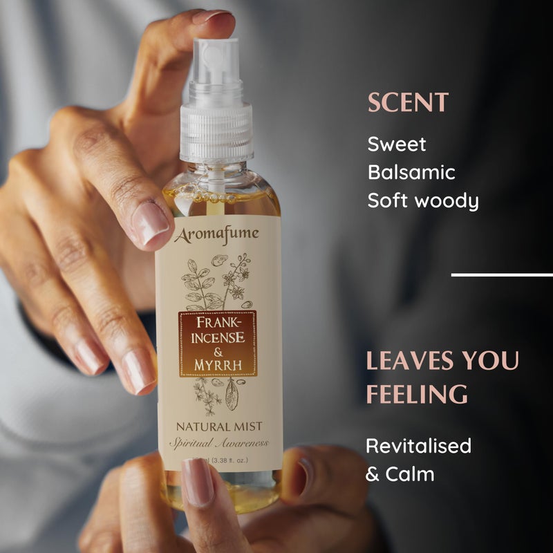 Aromafume بخاخ رذاذ الراتنج الطبيعي من اللبان والمر من أرومافوم | 100 مل / 3.3 أونصة | مثالي للاسترخاء العميق، الروحانية والطقوس | مصنوع من راتنج نقي من الصومال | خالي من الكحول، غير سام ونباتي - Image 3