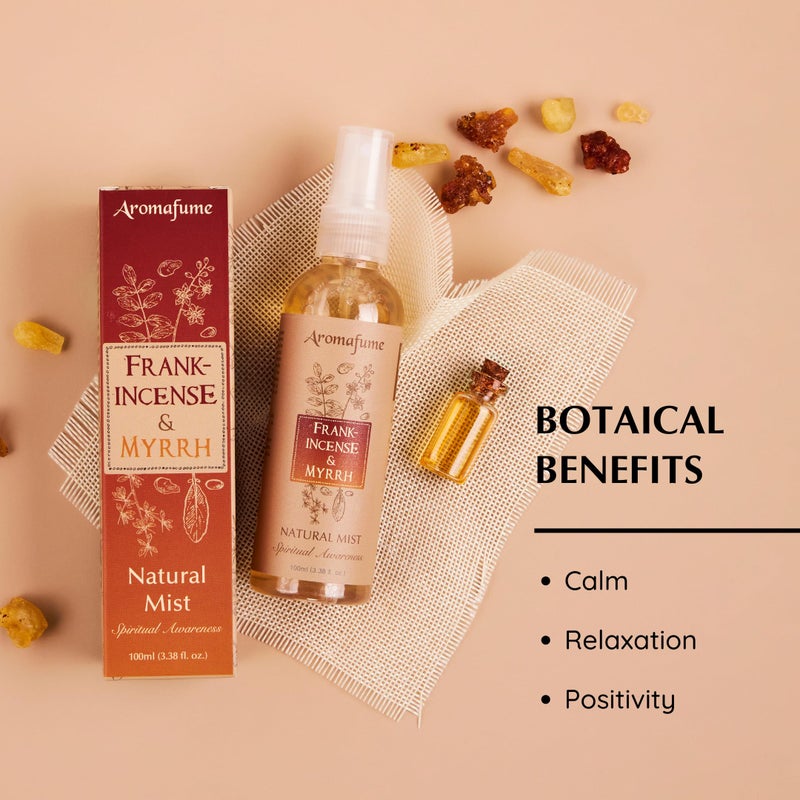 Aromafume بخاخ رذاذ الراتنج الطبيعي من اللبان والمر من أرومافوم | 100 مل / 3.3 أونصة | مثالي للاسترخاء العميق، الروحانية والطقوس | مصنوع من راتنج نقي من الصومال | خالي من الكحول، غير سام ونباتي - Image 2