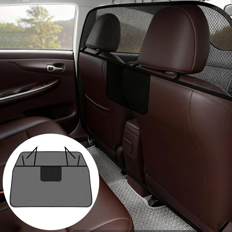 Backseat Dog Barrier, Mesh Divider, Pet Car Safety Travel, Escape-Proof, Easy Install, Keeps Dogs in Rear, 21.7 X 21.7 X 0.8 in - Image 2