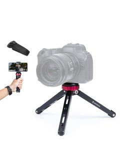 MOMAN Tabletop Tripod for DSLR Camera, with 1/4 and 3/8 Screw Mount and Function Leg Design, Max Payload of 176 Lb CNC Aluminum, Moman Minipod  - Image 1