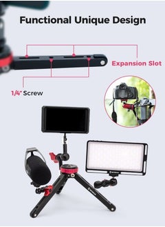MOMAN Tabletop Tripod for DSLR Camera, with 1/4 and 3/8 Screw Mount and Function Leg Design, Max Payload of 176 Lb CNC Aluminum, Moman Minipod  - Image 5