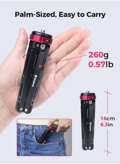 MOMAN Tabletop Tripod for DSLR Camera, with 1/4 and 3/8 Screw Mount and Function Leg Design, Max Payload of 176 Lb CNC Aluminum, Moman Minipod  - Image 3