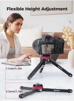 MOMAN Tabletop Tripod for DSLR Camera, with 1/4 and 3/8 Screw Mount and Function Leg Design, Max Payload of 176 Lb CNC Aluminum, Moman Minipod  - Image 4