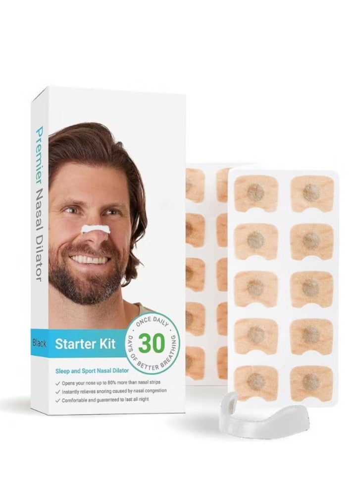 general Nasal Strip Starter Kit (30 Count White) - Boost Oxygen Intake, Reduce Snoring, Improve Sleep Quality - Sweat Resistant, Skin Safe Nasal Strips - Extra Strength Snoring Solution - Image 1