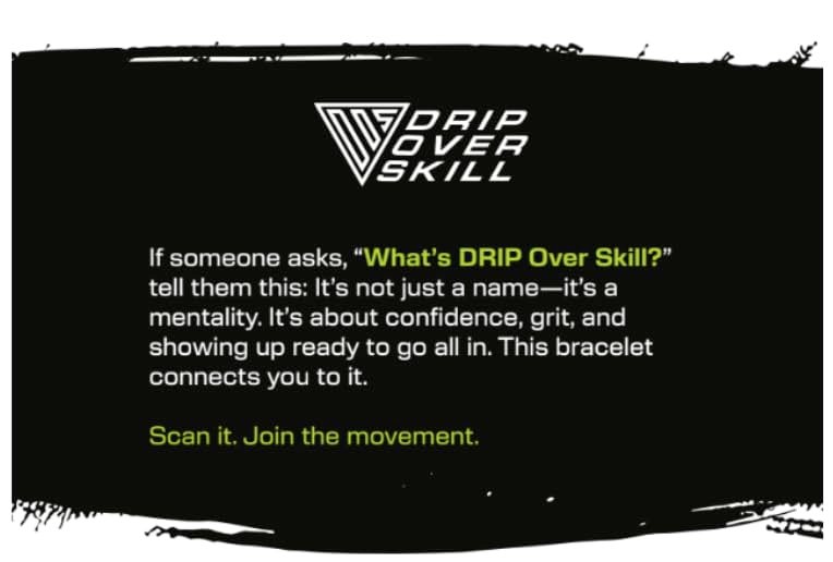Drip Over Skill D.R.I.P Over Skill Reset Wristband, Reversible NFC Band to Reset & Refocus, Strong Elastic & Breathable Fabric, Build Mental Toughness On and Off The Field, All Sports, All Athletes,160mm - Image 2