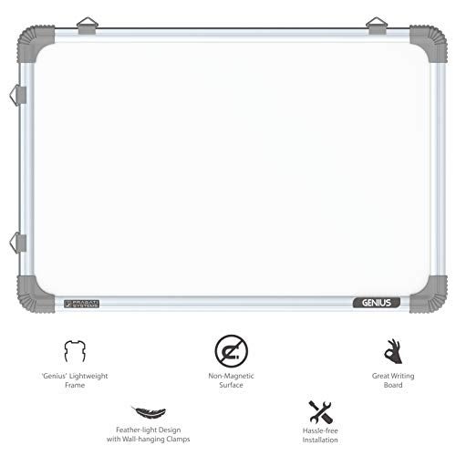 Pragati Systems Genius Melamine (Non-Magnetic) Whiteboard for Kids & Home with Lightweight Aluminium Frame | Portable & Featherlight Marker Writing Board | Extra Small Size 1x1.5 Feet (Pack of 1) - Image 5