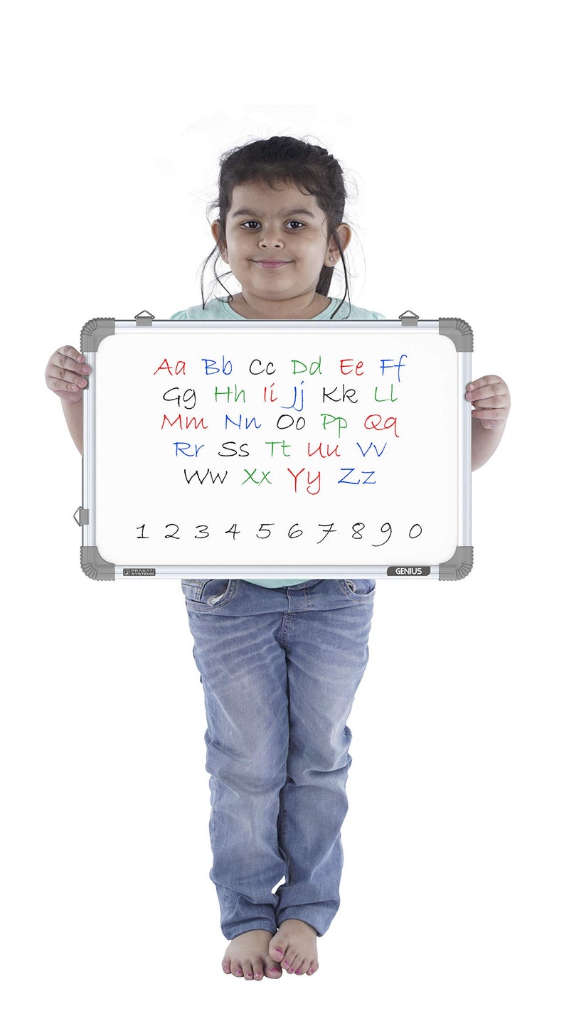 Pragati Systems Genius Melamine (Non-Magnetic) Whiteboard for Kids & Home with Lightweight Aluminium Frame | Portable & Featherlight Marker Writing Board | Extra Small Size 1x1.5 Feet (Pack of 1) - Image 3