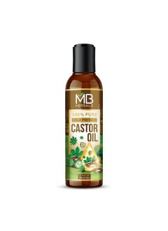 100% Pure Castor Oil Cold Pressed For Stronger Hair Skin & Nails No Mineral Oil & Silicones Beard Growth 200Ml