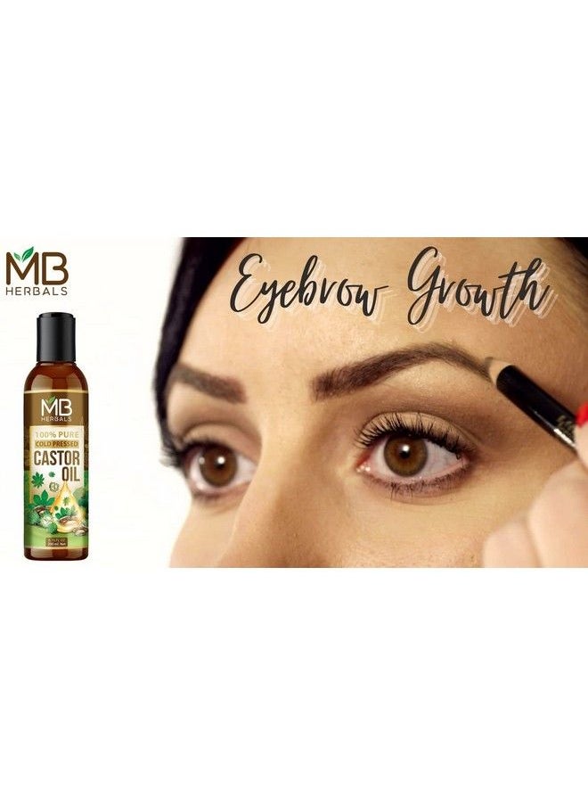 MB herbals - 100% Pure Castor Oil Cold Pressed For Stronger Hair Skin & Nails No Mineral Oil & Silicones Beard Growth 200Ml - Image 1
