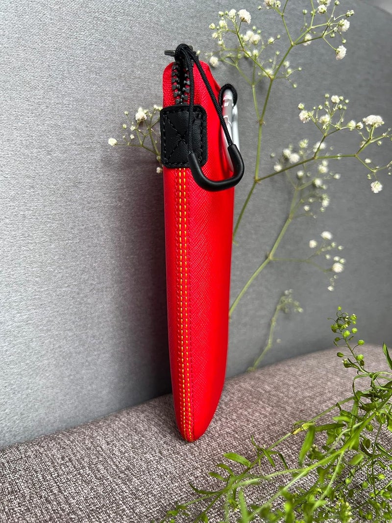 OneJoy Neoprene Cell Phone Pouch, Large Zipper Opening, Lightweight & Protective Phone Sleeves for iPhone Durable Phone Carrier Bag, Thermal Carrying Phone Pouch with Inner Pocket [ Red ] - Image 5