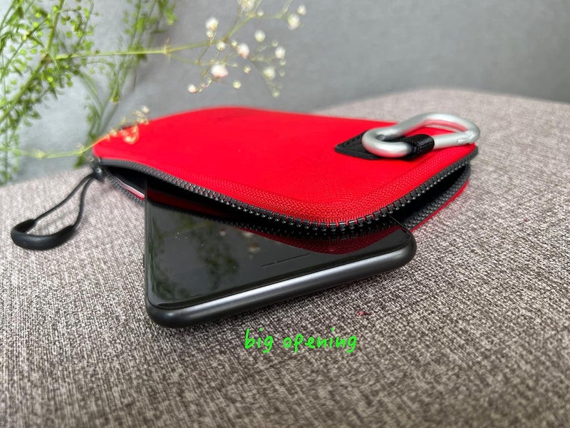 OneJoy Neoprene Cell Phone Pouch, Large Zipper Opening, Lightweight & Protective Phone Sleeves for iPhone Durable Phone Carrier Bag, Thermal Carrying Phone Pouch with Inner Pocket [ Red ] - Image 3