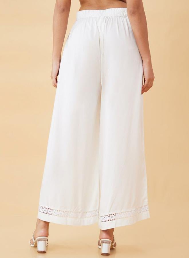 globus Floral Lace Hem Design Flowy Ethnic Palazzos - Image 3