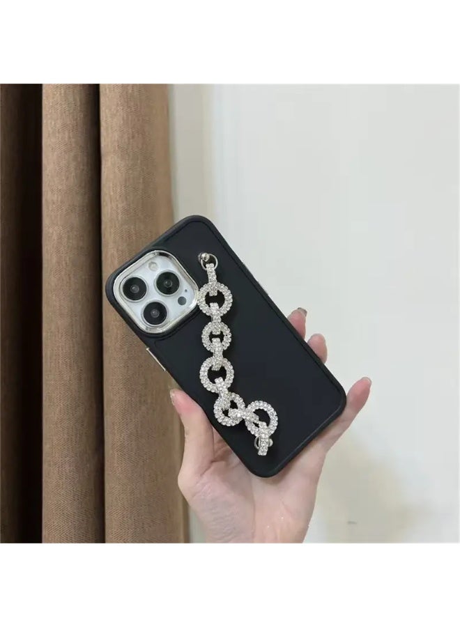 Temu A lightweight, premium protective case for the iPhone 15 Pro, featuring an elegant diamond chain for easy carrying. Shockproof and scratch-resistant. - Image 2