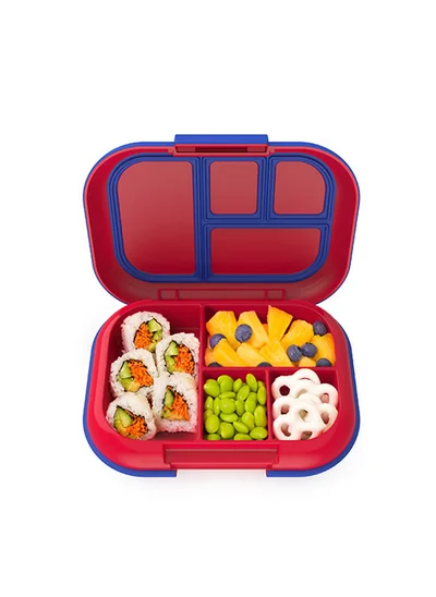 Bentgo Kids Chill Lunch Box - Leak Proof Bento Box With Removable Ice Pack And 4 Compartments For On - The - Go Meals - Microwave And Dishwasher Safe, Patented Design, 2 - Year Warranty (Red/Royal)