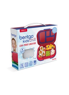 Bentgo Kids Chill Lunch Box - Leak Proof Bento Box With Removable Ice Pack And 4 Compartments For On - The - Go Meals - Microwave And Dishwasher Safe, Patented Design, 2 - Year Warranty (Red/Royal)  - Image 2