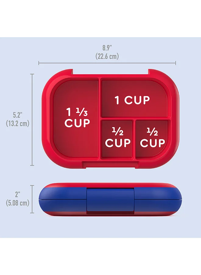 Bentgo Kids Chill Lunch Box - Leak Proof Bento Box With Removable Ice Pack And 4 Compartments For On - The - Go Meals - Microwave And Dishwasher Safe, Patented Design, 2 - Year Warranty (Red/Royal)