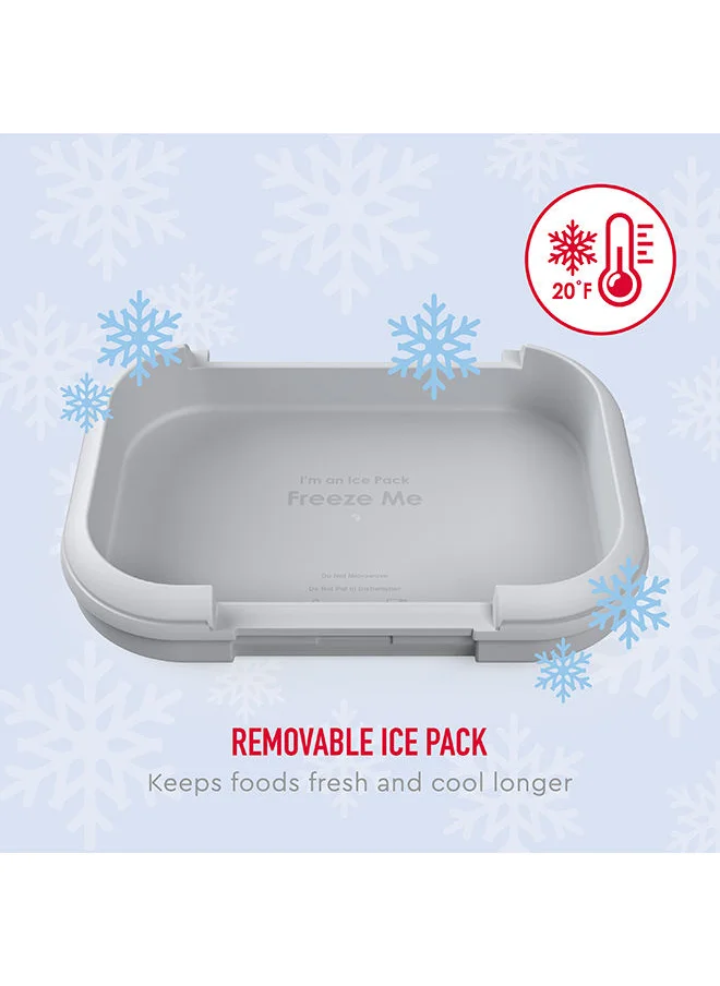 Bentgo Kids Chill Lunch Box - Leak Proof Bento Box With Removable Ice Pack And 4 Compartments For On - The - Go Meals - Microwave And Dishwasher Safe, Patented Design, 2 - Year Warranty (Red/Royal)