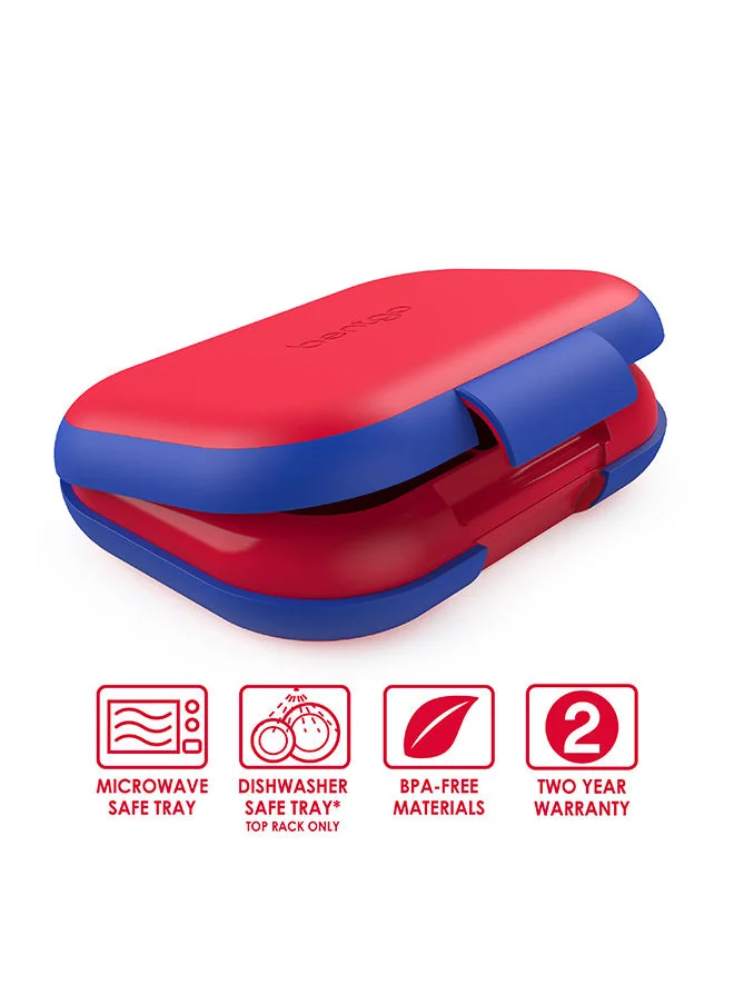 Bentgo Kids Chill Lunch Box - Leak Proof Bento Box With Removable Ice Pack And 4 Compartments For On - The - Go Meals - Microwave And Dishwasher Safe, Patented Design, 2 - Year Warranty (Red/Royal)