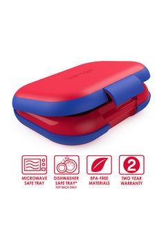 Bentgo Kids Chill Lunch Box - Leak Proof Bento Box With Removable Ice Pack And 4 Compartments For On - The - Go Meals - Microwave And Dishwasher Safe, Patented Design, 2 - Year Warranty (Red/Royal)  - Image 3