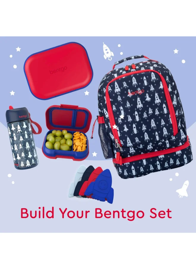 Bentgo Kids Chill Lunch Box - Leak Proof Bento Box With Removable Ice Pack And 4 Compartments For On - The - Go Meals - Microwave And Dishwasher Safe, Patented Design, 2 - Year Warranty (Red/Royal)
