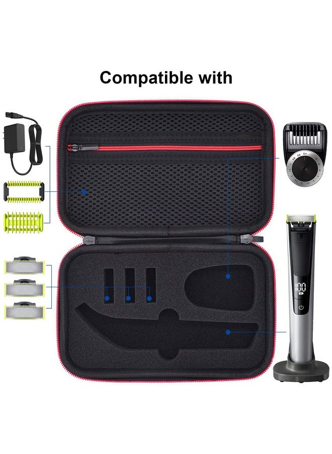LinMei - One Blade Pro Case Compatible With Philips Norelco Oneblade Qp6510/70 Qp6520/70 Pro Wet/Dry Electric Shaver And Trimmer Electric Razor Storage Case (Red) - Image 1