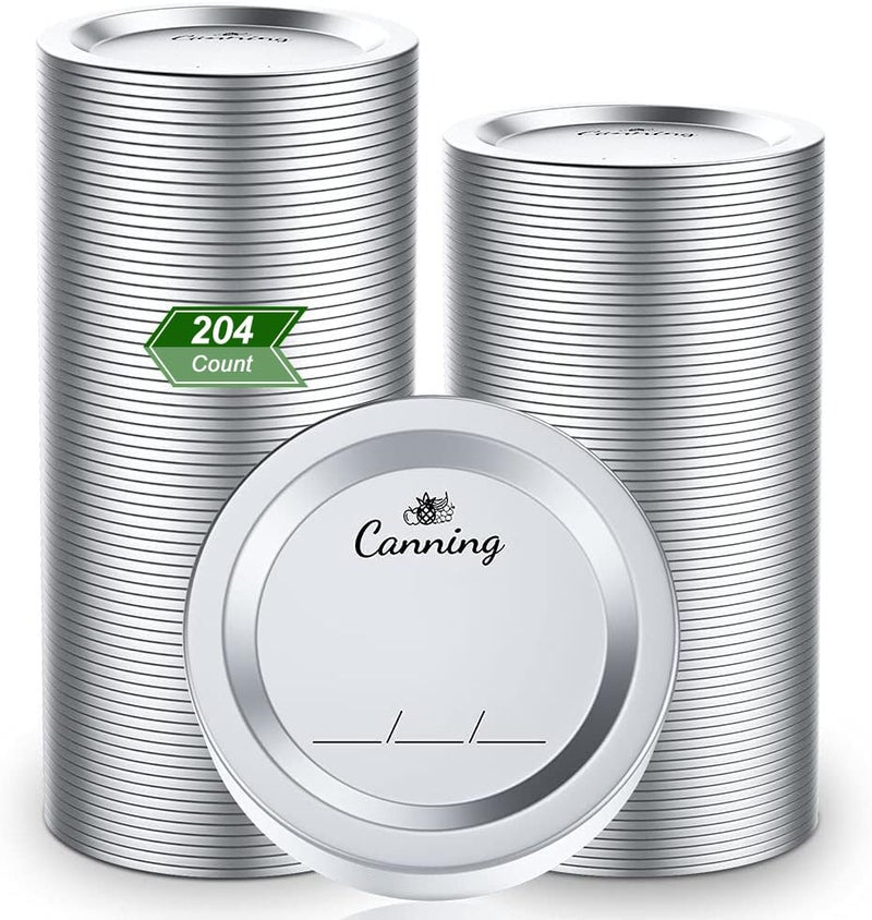 204pcs Regular Mouth Canning Lids Canning Jar Lids for Ball Kerr Jars SplitType Metal Mason Jar Lids for Canning 100 Fit  Airtight 276 70mm Silver