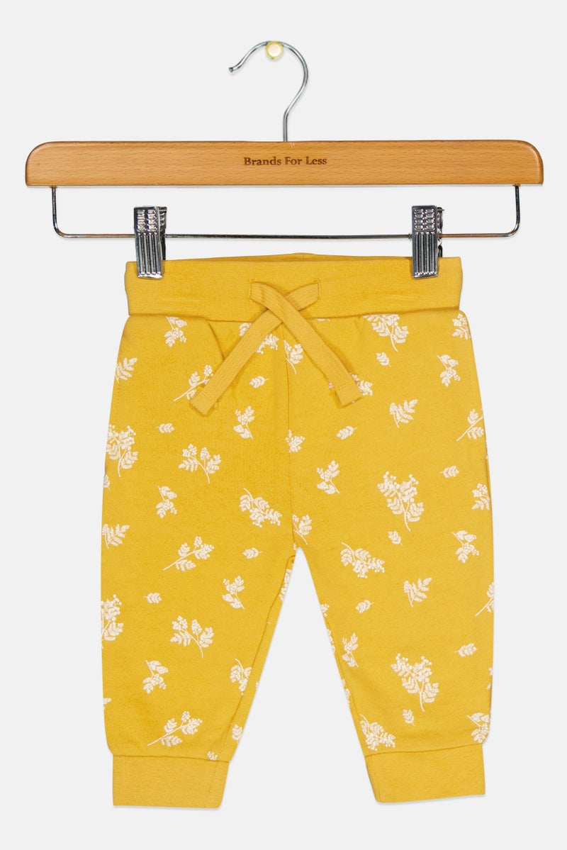 mothercare Toddlers Girl Allover Print Jogger Pants, Mustard - Image 1