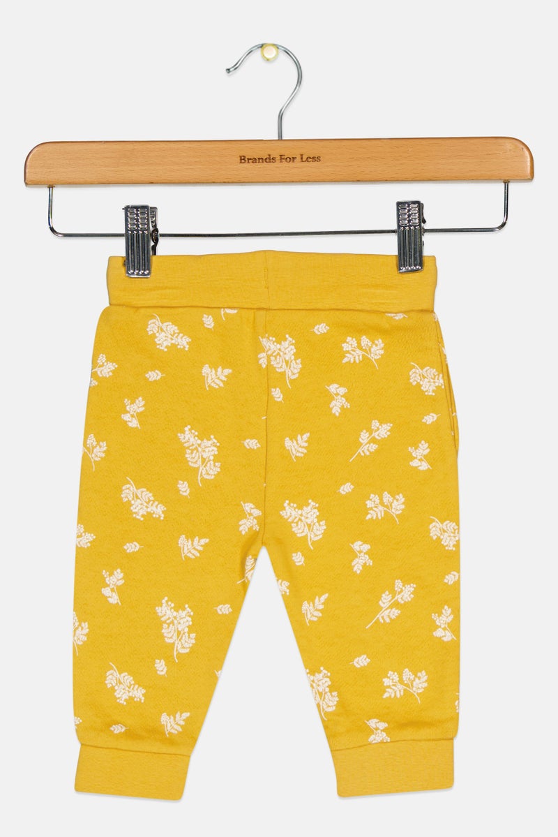 mothercare Toddlers Girl Allover Print Jogger Pants, Mustard - Image 2
