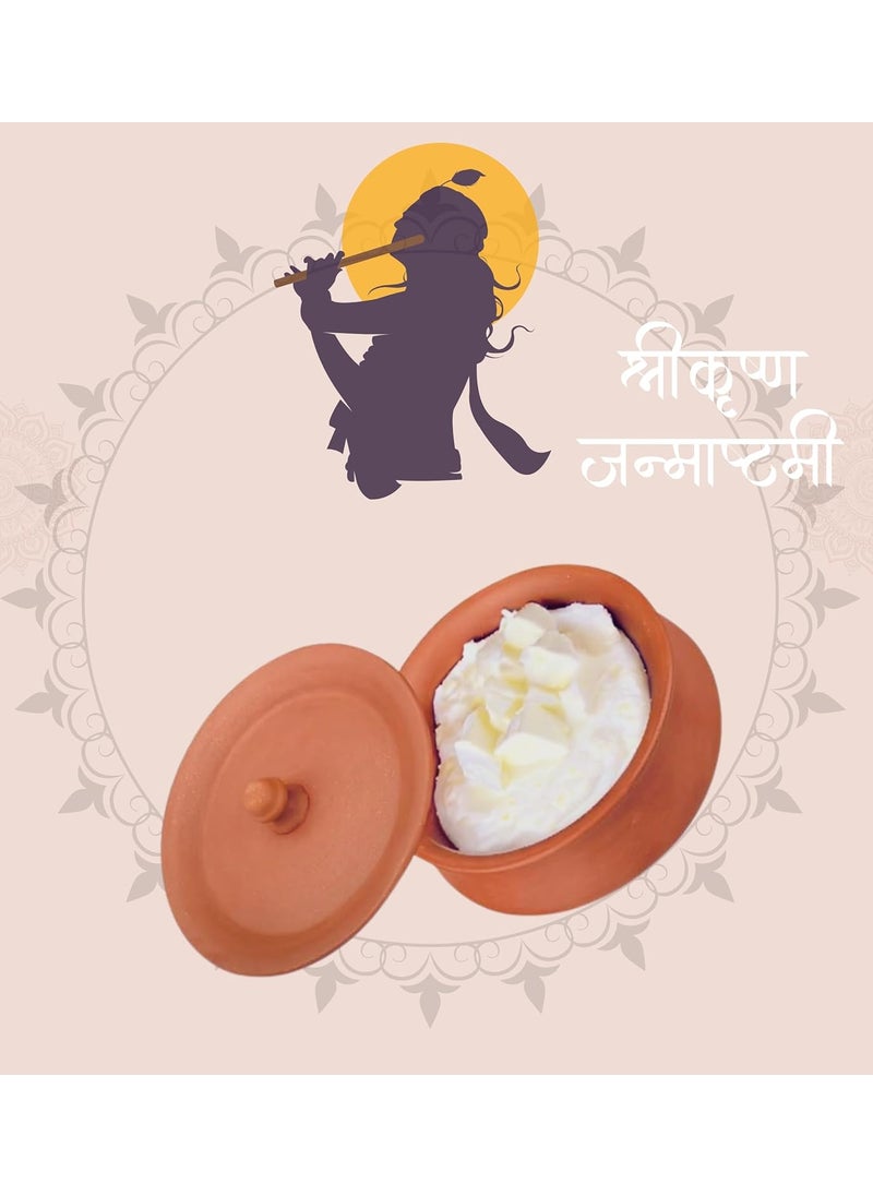 Terra Charms Terra Charms Clay Handi for Divine Earthenware The Handi of Krishnas Birth Celebration Clay Pot Serving Pot Hand Craft Handi for Making Makhan Mishri Bhog Parsadm 1L Capacity  - Image 4