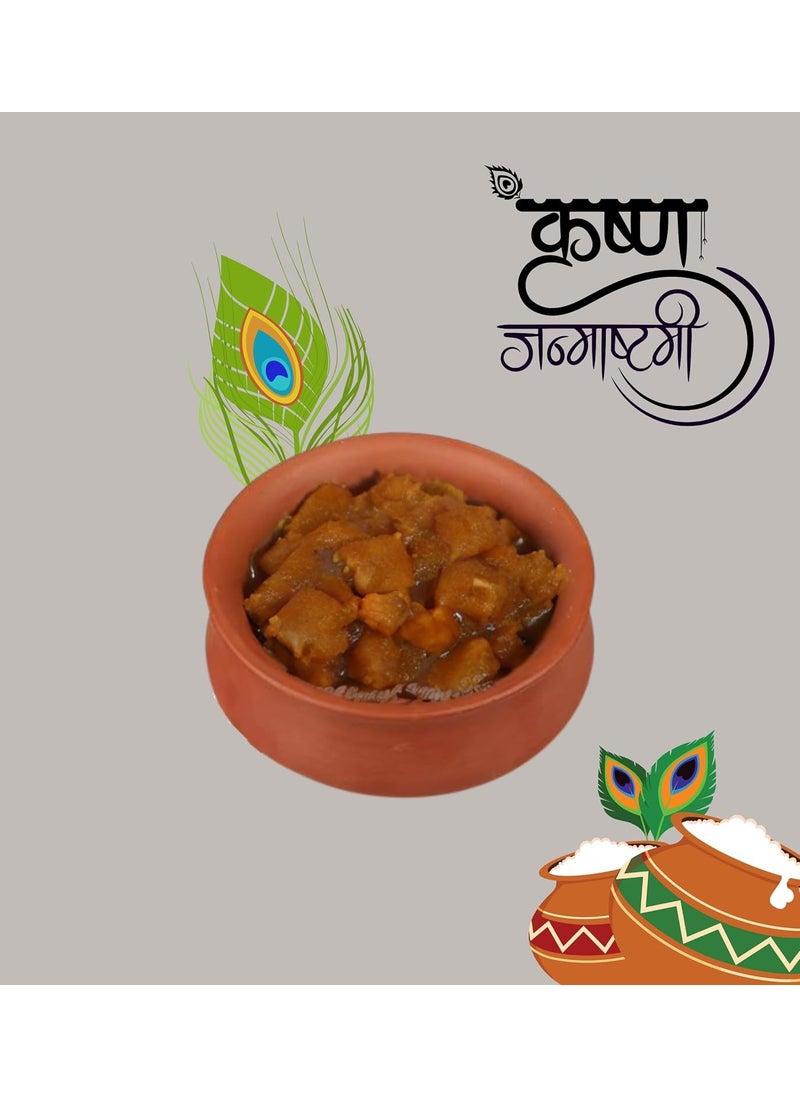 Terra Charms Terra Charms Clay Handi for Divine Earthenware The Handi of Krishnas Birth Celebration Clay Pot Serving Pot Hand Craft Handi for Making Makhan Mishri Bhog Parsadm 1L Capacity  - Image 5