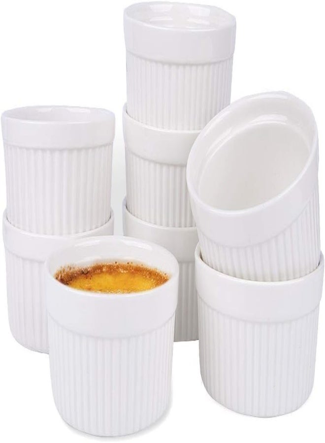 AKDC Ceramic Bowl Mini Ramekin Set, 8.5 Oz Crème Ramekins Dishes, Porcelain Souffle Dish Baking Soup Bowls French Onion Pudding Custard Cups Desserts Jam Dips Sauces Dining Tableware Bakeware (Set Of 4) - Image 2