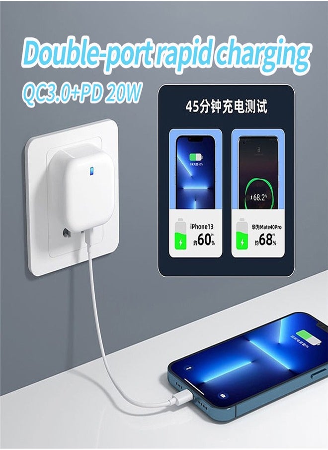 Hoco Compatible with Apple Charger Type C Plug Dual-port, Huawei Super Fast Charge PD Charging Head  - Image 4