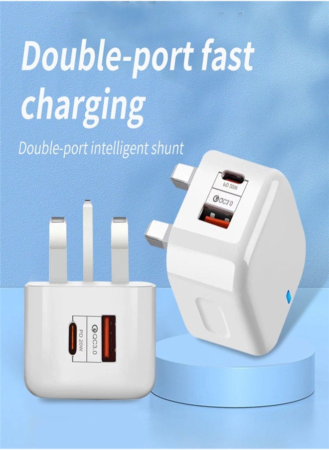 Hoco Compatible with Apple Charger Type C Plug Dual-port, Huawei Super Fast Charge PD Charging Head  - Image 2