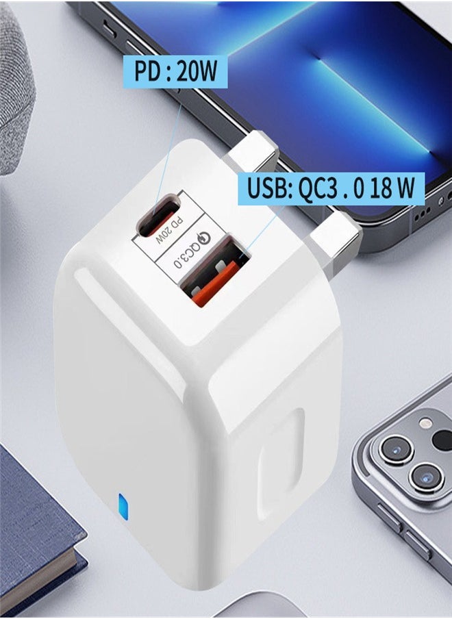 Hoco Compatible with Apple Charger Type C Plug Dual-port, Huawei Super Fast Charge PD Charging Head  - Image 3
