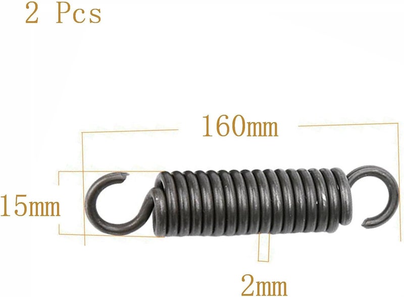 Dual Hook Springs,Replacement, Spring Steel 2 x 15 160 mm, Wire Diameter, OD, Length, Pcs(2 x 15 x 160 mm) - Image 2