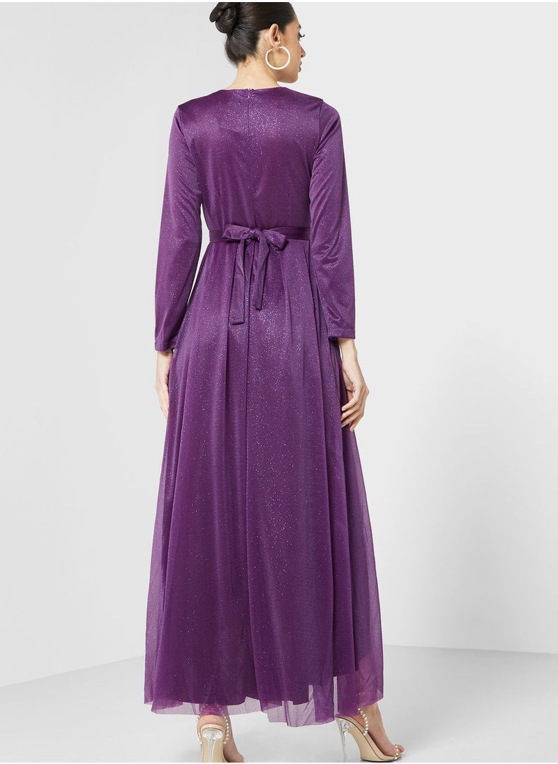 Khizana Shimmer Belted Dress  - Image 2