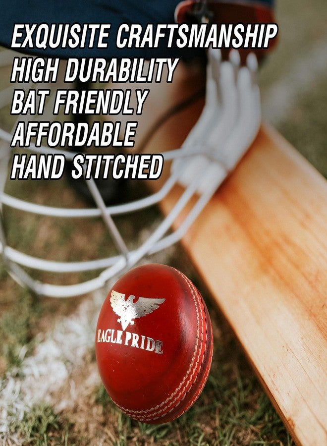 Leather Cricket Hard Balls for Club, Practice,Test Matches,one Day,T20 Matches Games Hand Stitched,Tanned Leather Polished,County Cricket Crown Match Cricket Balls Red, White (156g / 5.5oz) - Image 4