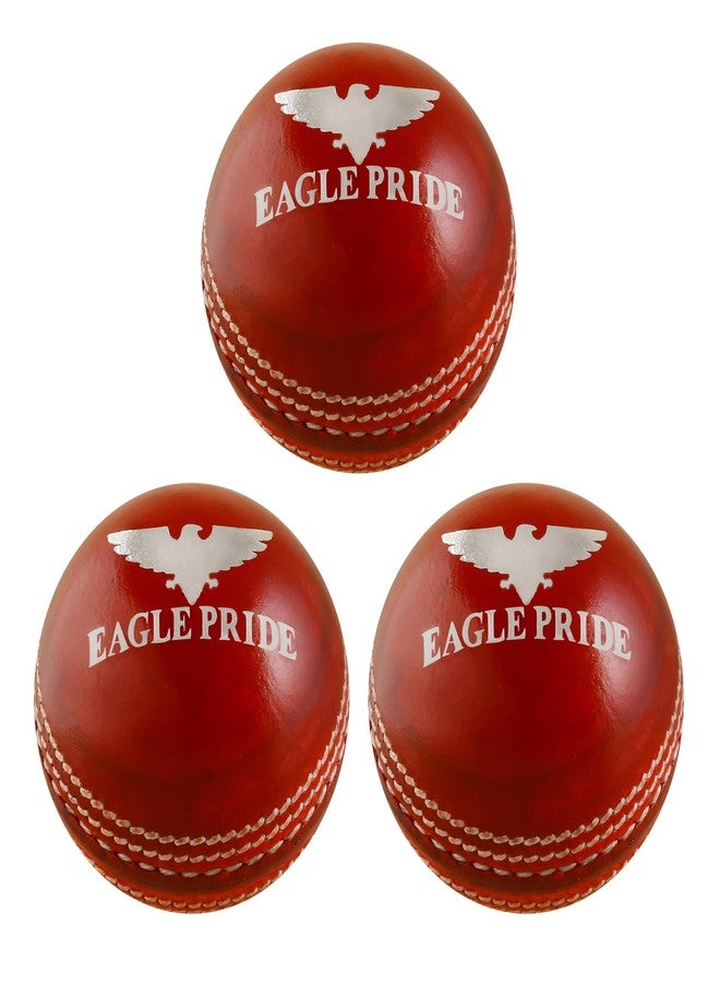 Leather Cricket Hard Balls for Club, Practice,Test Matches,one Day,T20 Matches Games Hand Stitched,Tanned Leather Polished,County Cricket Crown Match Cricket Balls Red, White (156g / 5.5oz) - Image 2