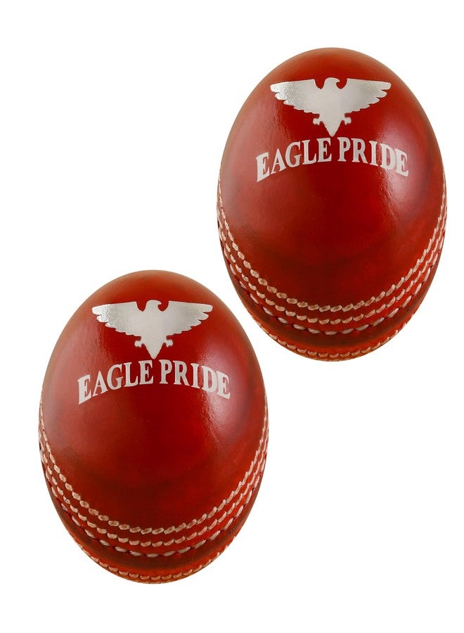 Leather Cricket Hard Balls for Club, Practice,Test Matches,one Day,T20 Matches Games Hand Stitched,Tanned Leather Polished,County Cricket Crown Match Cricket Balls Red, White (156g / 5.5oz) - Image 3