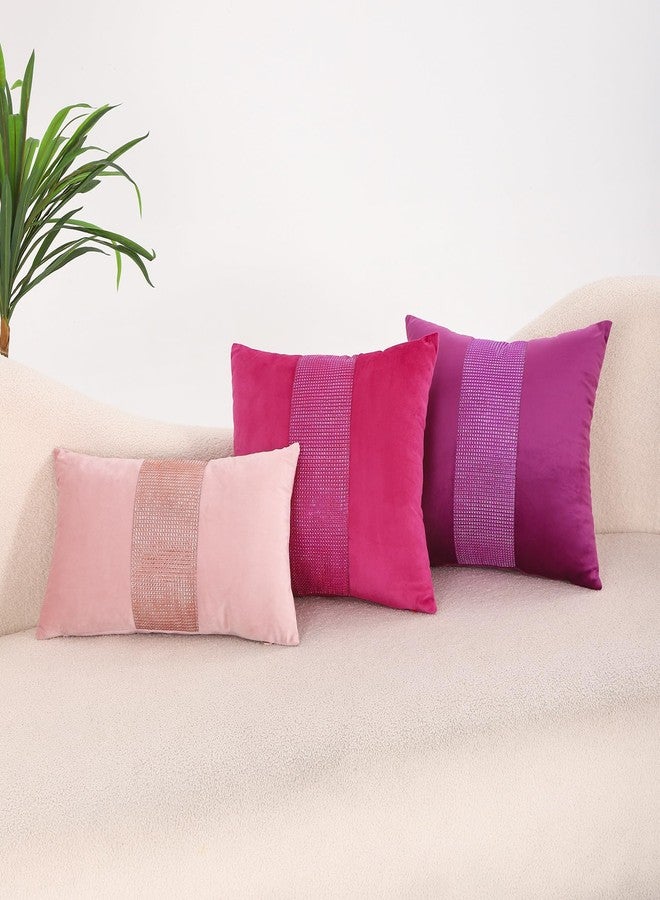 VAKADO Throw Pillow Covers 18x18 Set of 2 Decorative for Bed Couch Hot Pink Velvet Cushion Cases Decoration Valentines Day Wedding Love Home Decor for Sofa Living Room,Magenta - Image 5