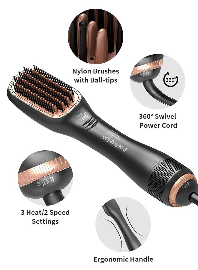 general Hair Dryer Brush Ceramic Dryer And Styler 2 In 1, Professional Hair Styler Volumizer Brush for Straightening and Curling Hot Air Brush with Anti-scalding Anti-frizz - Image 4
