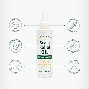 Grahams Natural زيت جراهامز الطبيعي لتخفيف فروة الرأس لفروة الرأس الجافة والحكة والقشور والصدفية والتهاب الجلد الدهني وعلاج قشرة الرأس مرطب ومغذي ومقشر 1 × 100 مل - Image 5