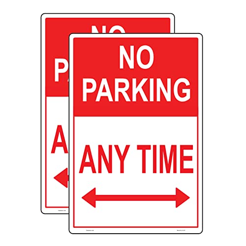 Haobase 2 Pcs No Parking Anytime Sign Sticker - 30 cm x 20 cm - Self Adhesive Vinyl - Image 5