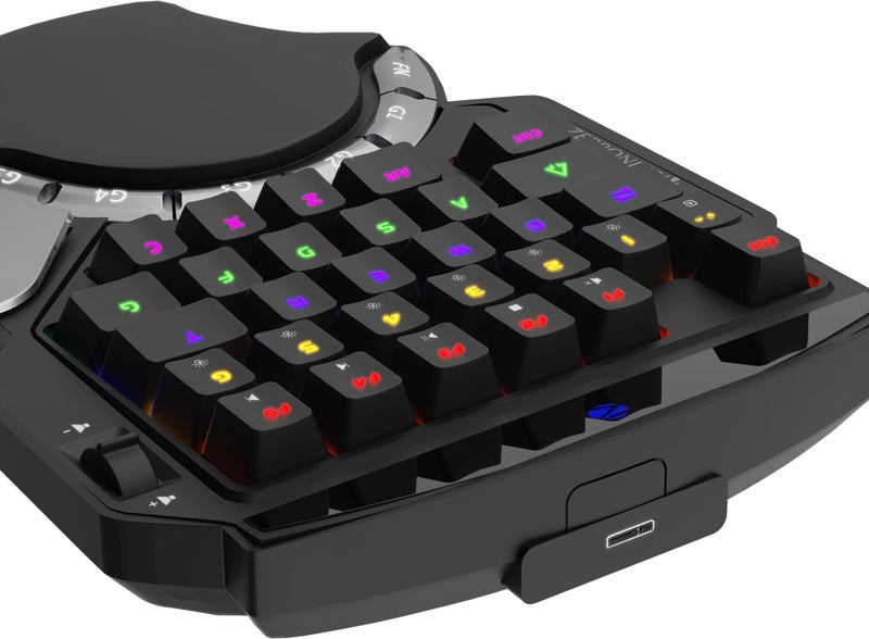 Zebronics Zeb-Max Atom One-Handed RGB Gaming Mechanical Keyboard, 37 Keys with 5 Macro Keys, Wrist Pad, Dedicated Volume Controller - Black - Image 3