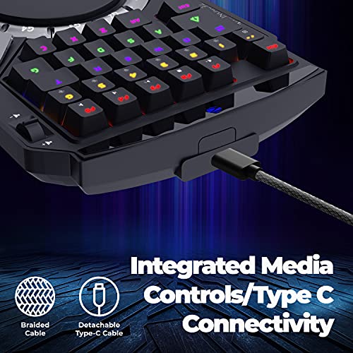 Zebronics Zeb-Max Atom One-Handed RGB Gaming Mechanical Keyboard, 37 Keys with 5 Macro Keys, Wrist Pad, Dedicated Volume Controller - Black - Image 5
