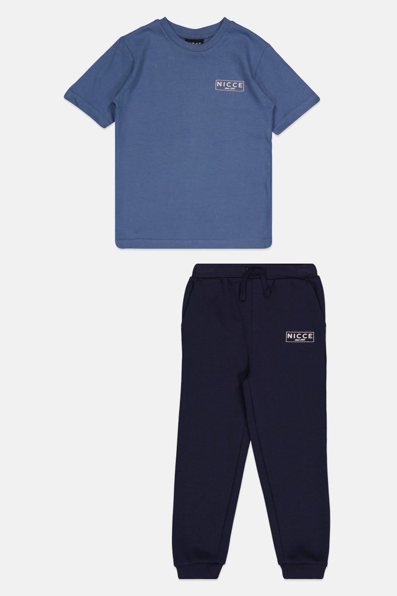 Nicce Kids Boy 2 Pieces Brand Logo T-Shirt And Jogger Pants Set, Multicolor  - Image 1