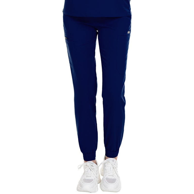 Summer Elastic Waist Nurse Trousers 1102008-Navy  - Image 1
