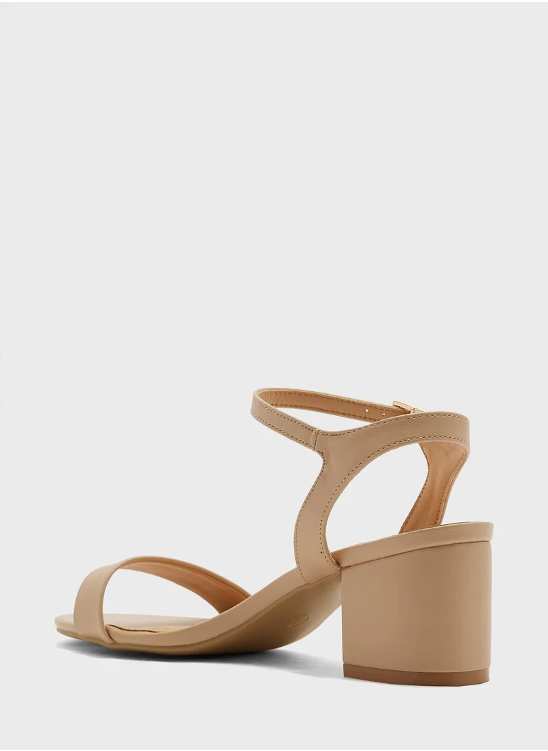 ترافل من نمشي Mid Block Heel Strap Sandal